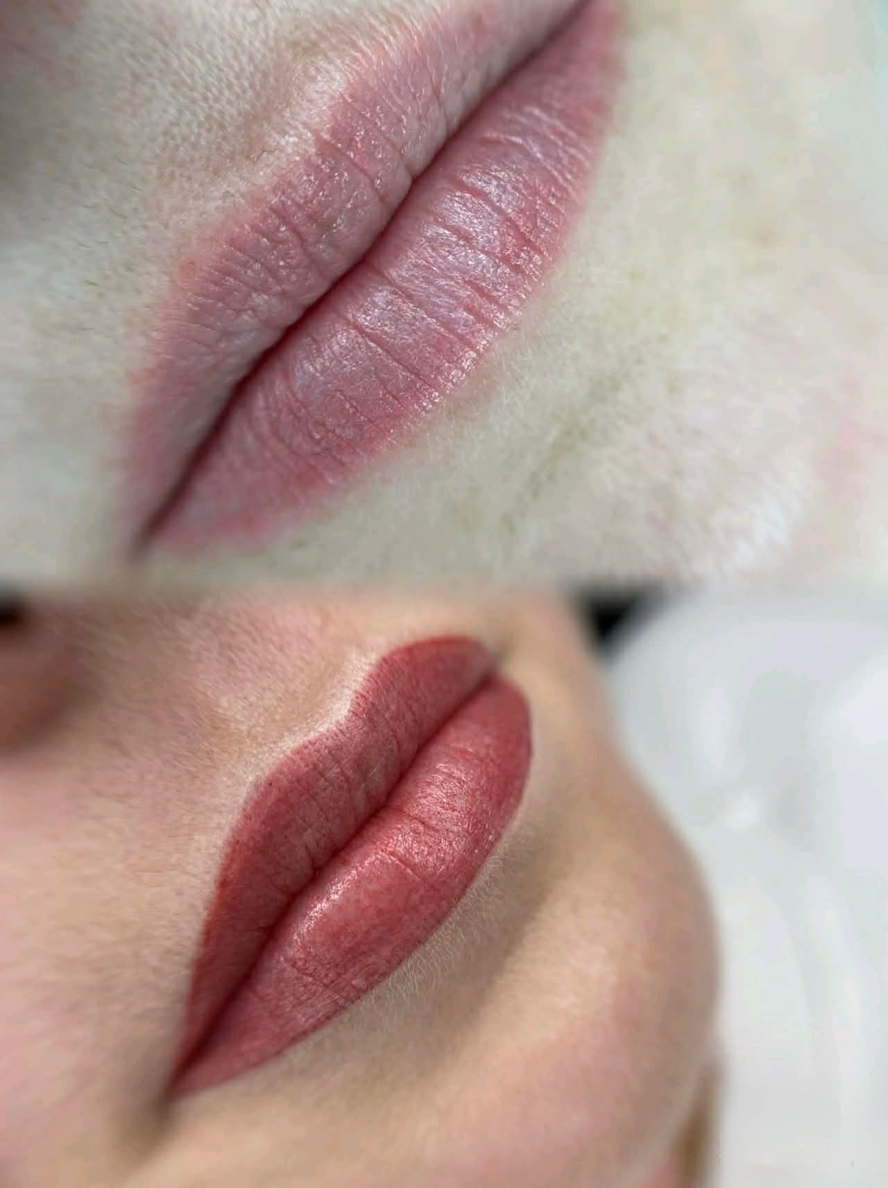 Lip blush before and after transformation